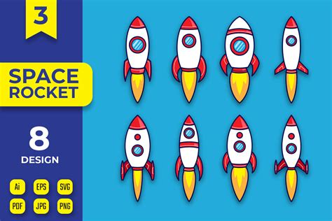 Space Rocket Design Collection Set Graphic by Mily Studio · Creative ...