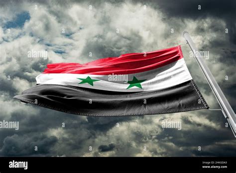 Flag of Syria flag of united arab republic Stock Photo - Alamy