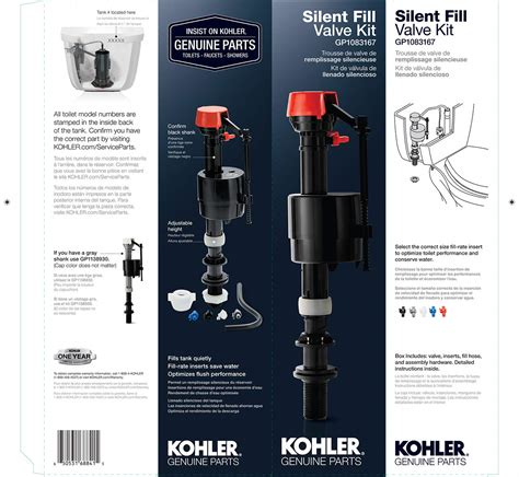 KOHLER GENUINE PART GP1083167 Silent Fill Valve Kit For All Kohler Class Five 705554423335 | eBay