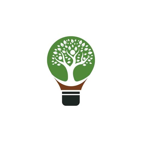 Bulb lamp and people tree logo design. Human health and care logo design. Nature idea innovation ...