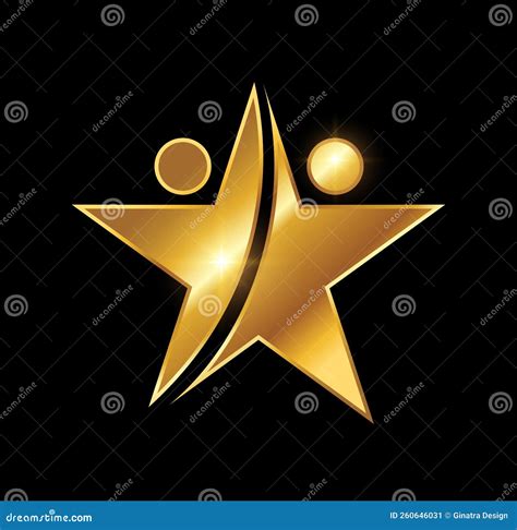 Golden Star Logo Vector Icon Stock Illustration - Illustration of club ...