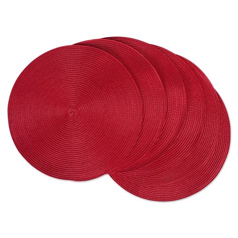 DII PLACEMAT ROUND WOVEN RED Set of 6 - Walmart.com