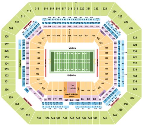 Miami Dolphins Stadium Seating Map