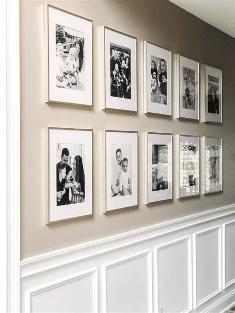 Gallery Wall with Gold Frames to Add a Touch of Glam