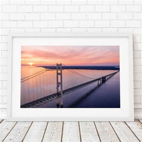 Mackinac Bridge Sunset Print Mackinac Bridge Photography - Etsy