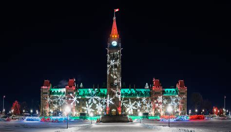 Christmas Lights on Parliament Hill - Ottawa, Canada