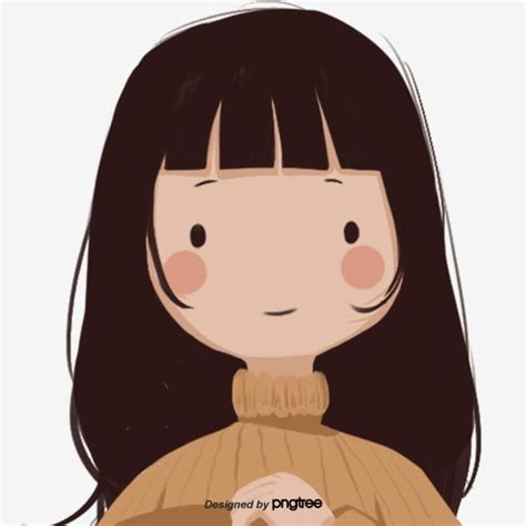 a girl with long black hair wearing a brown sweater and holding a white object in her hand