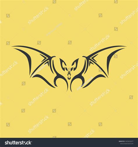 Bat Flight Wide Wings Black Silhouette Stock Vector (Royalty Free ...