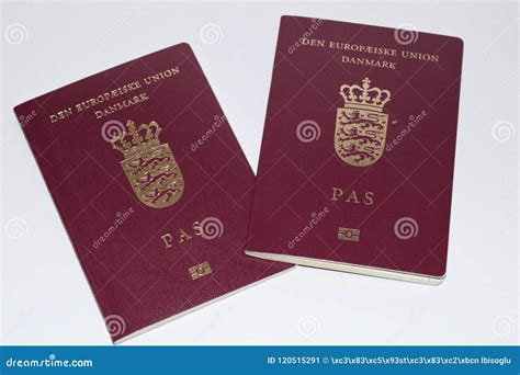 Danish Passport. Biometric Passport. Danish Passport on White Background Stock Image - Image of ...