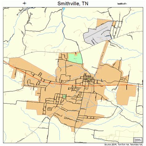 Smithville Tennessee Street Map 4769320