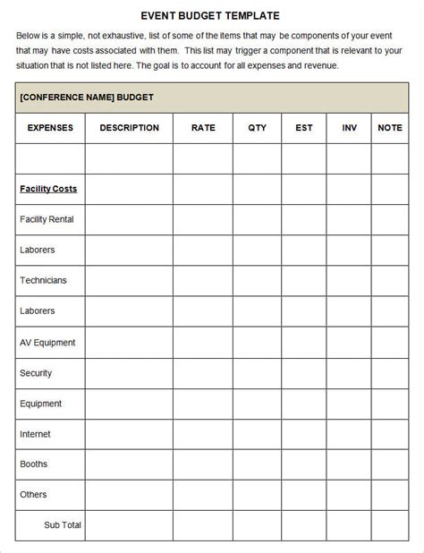 10+ Event Budget Template in Google Docs | Google Sheets | MS Excel ...