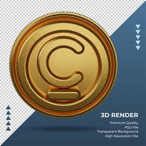 Premium PSD | Coin kyrgyzstani som currency symbol gold 3d rendering front