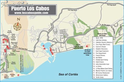 Los Cabos Map Tourist Attractions - TravelsFinders.Com