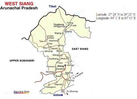 Map showing West Siang study site. Adopted from:... | Download ...