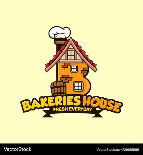 Awesome bakery house logo design Royalty Free Vector Image