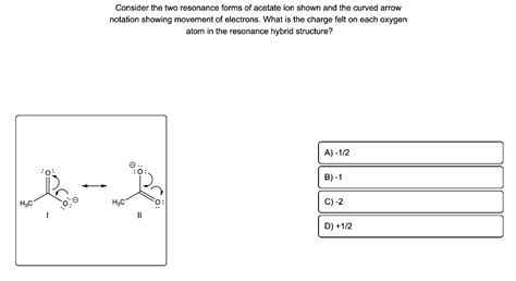 Consider the two resonance forms of acetate ion shown | Chegg.com