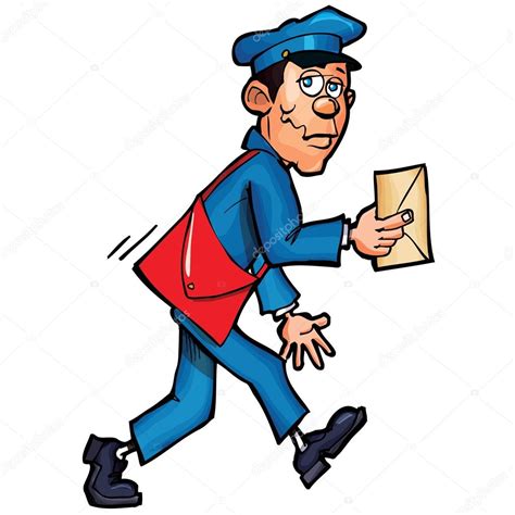 Cartoon mailman delivering mail ⬇ Vector Image by © antonbrand | Vector Stock 8131016