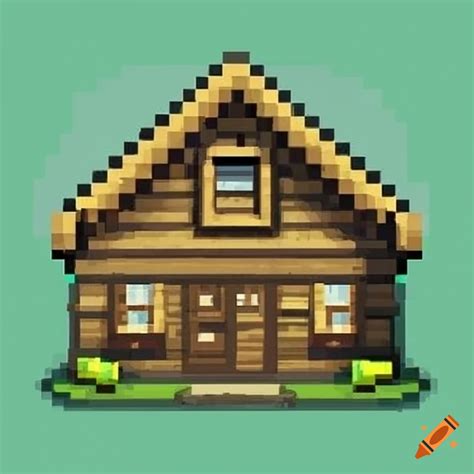 Pixel art 2d wooden house on Craiyon