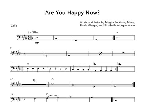 Are You Happy Now Sheet Music | Megan Mckinley Mace | Cello Solo