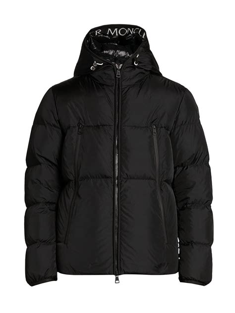 Moncler Synthetic Logo Puffer Jacket in Black for Men - Lyst