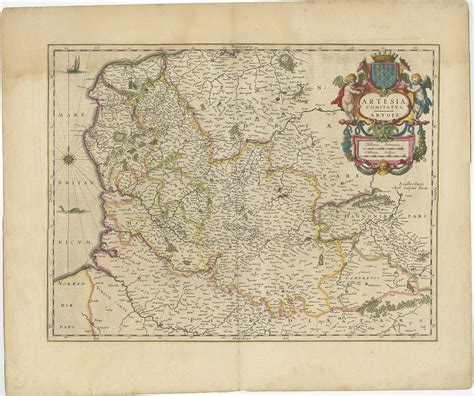 Antique Map of Artois by Blaeu (c.1640)