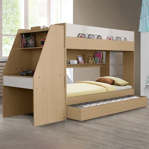 Trundle Bunk Bed With Desk - Twin Over Full Mattress