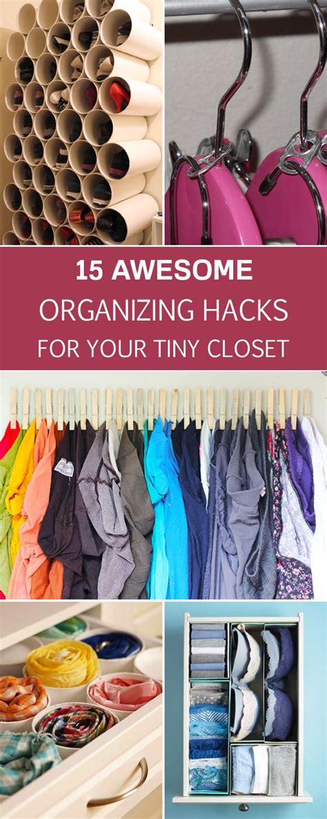 15 Small Closet Organization Ideas | Closet hacks organizing, Tiny ...