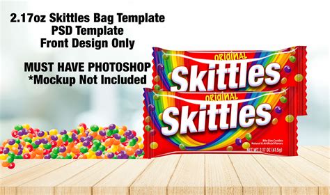 Skittles Wrapper Template 2.17oz Skittles Bag Templatecreate - Etsy Canada