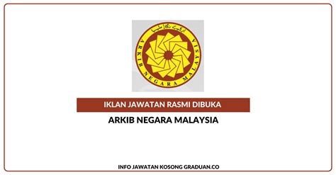 Permohonan Jawatan Kosong Jabatan Arkib Negara Malaysia • Portal Kerja ...