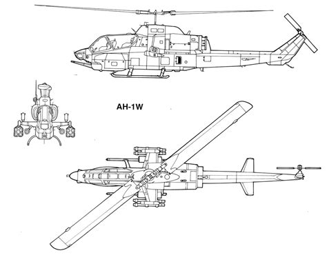 Bell AH-1 SuperCobra Blueprint - Download free blueprint for 3D modeling