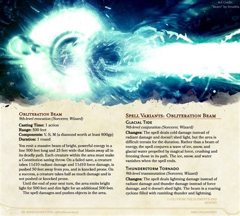 New Spells: Obliteration Beam & Variants — DND Unleashed: A Homebrew Expansion for 5th Edition ...