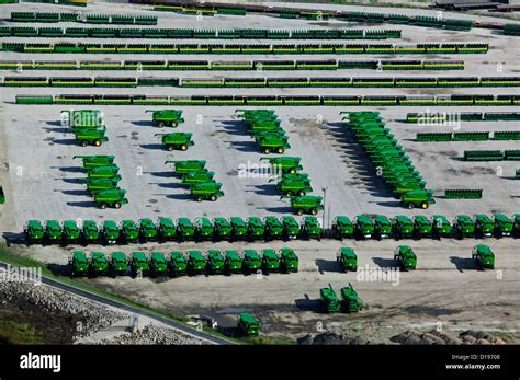 aerial photograph John Deere Harvester Works factory, East Moline Stock ...