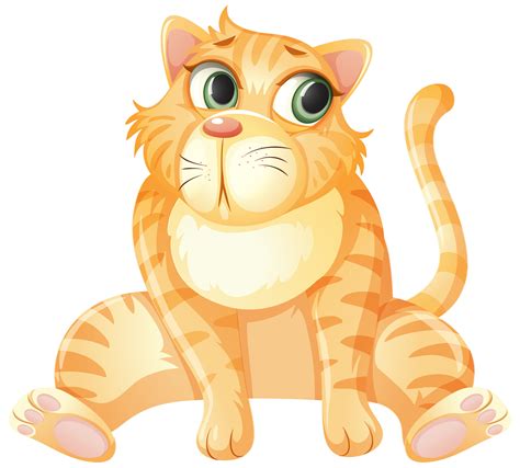 A yellow cat sitting on white background 432393 Vector Art at Vecteezy