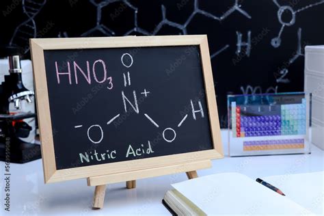 nitric acid and symbol structural formula chemical Stock Photo | Adobe ...