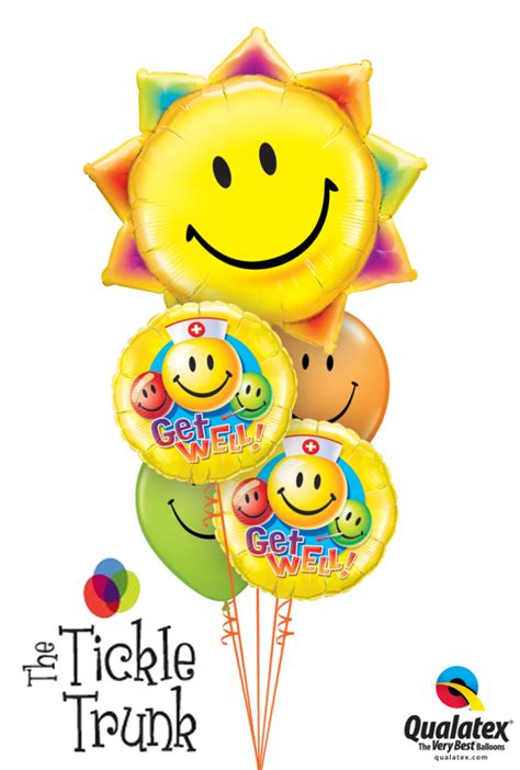 Get Well Smiley Faces Balloon Bouquet | onlineweddingstore