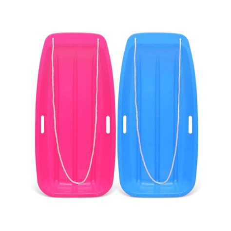 MADOG 2 Pack 35" Plastic Snow Sleds Downhill Toboggan Sled, Outdoor ...