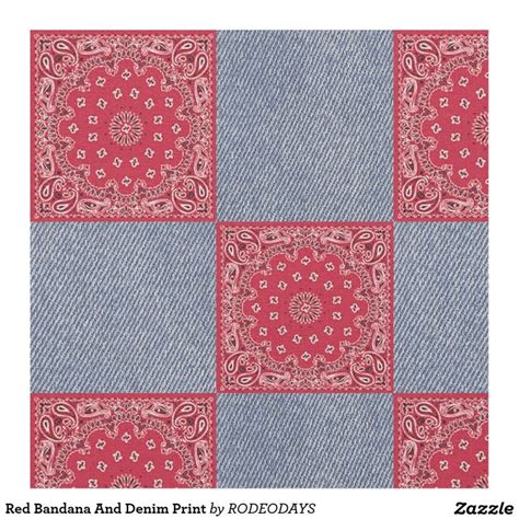 Red Bandana And Denim Print Fabric in 2022 | Denim quilt patterns, Bandana quilt, Printing on fabric