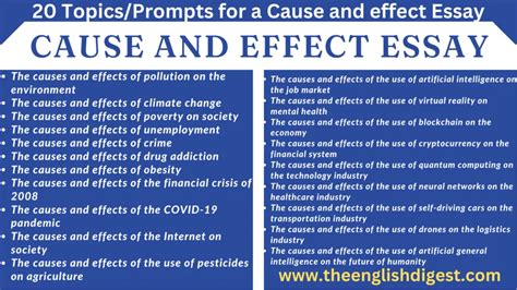 How to write a Cause and Effect Essay? - The English Digest