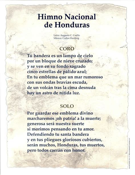 Himno Nacional De Honduras - SEONegativo.com