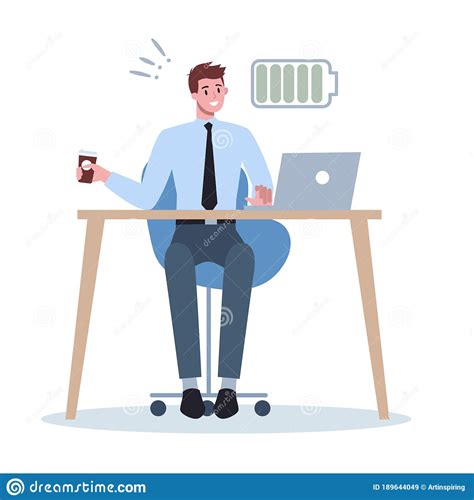 Energetic Business Man. Full of Energy Business Character Stock Vector - Illustration of ...