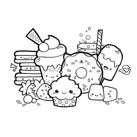 120 Desenhos de Kawaii para Colorir. A melhor coleção | Gambar lucu ...