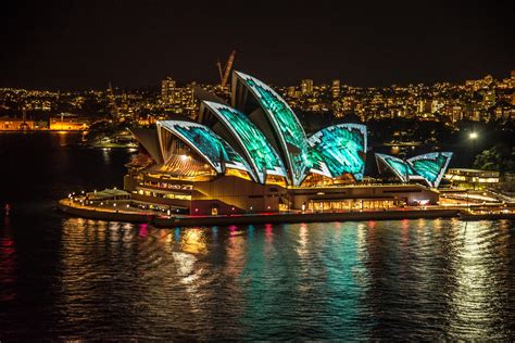 Download City Architecture Light Night Australia Sydney Man Made Sydney Opera House HD Wallpaper ...