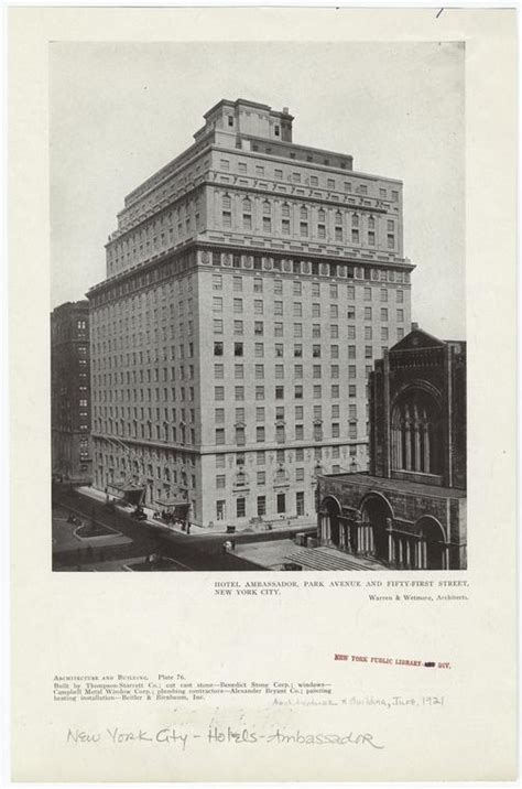 Hotel Ambassador, Park Avenue and Fifty-first Street, New York City ...