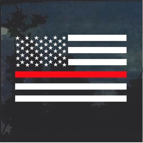 Thin Red Line Fire Fireman Firefighter Flag Decal Sticker | Custom Made ...