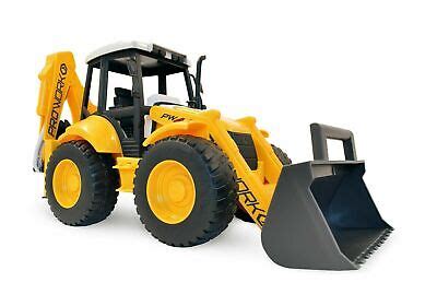 Real Looking Yellow Backhoe Loader Toy Tractor Indoor Outdoor Summer Beach Play | eBay