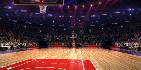 Basketball Hoop in Court Arena Background Stock Image - Image of score ...