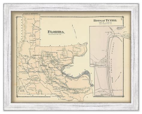 Town of Florida Massachusetts 1876 Map-colored Reproduction - Etsy