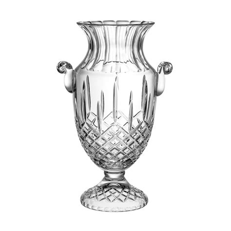 European Hand Cut Mouth Blown Centerpiece / Large Footed Vase -16" Hei ...