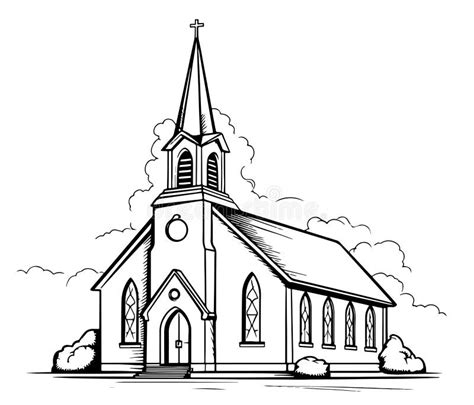 Old Country Church Black White Stock Illustrations – 371 Old Country Church Black White Stock ...