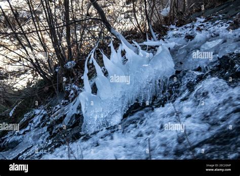 wild river in winter with spray Stock Photo - Alamy